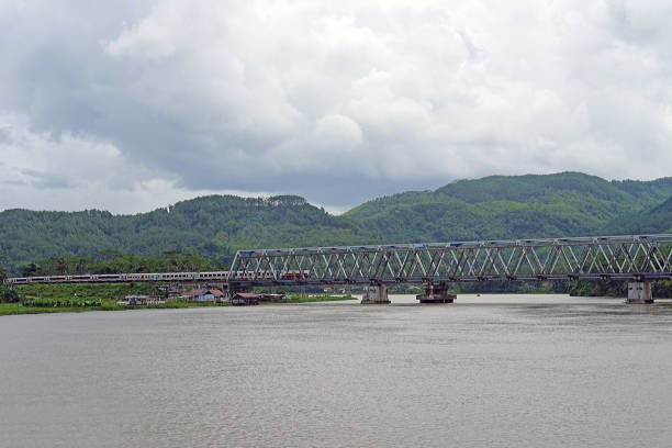 istock Panorama of the train tracks over the river 1971808800