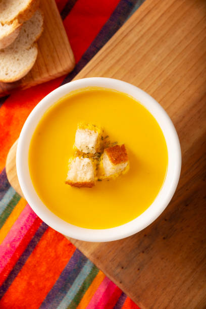 istock Carrot cream soup topview 1971845951