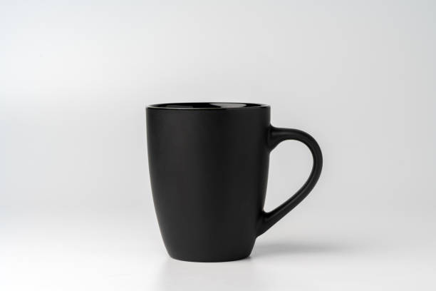 istock Black coffee mug mock up on white background copy space 1971920814