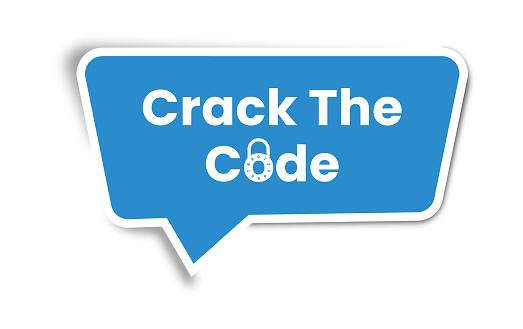 Crack The Code Sign, Banner, Text, Logo, Vector Illustration.