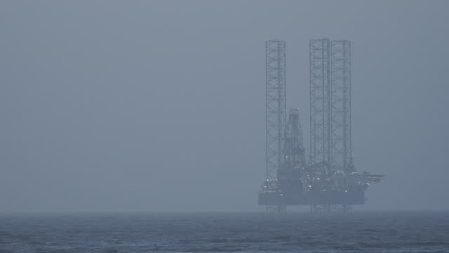 Gas rig situated off Ainsdale beach