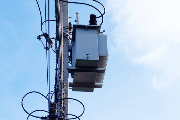 Electrical transformer, a power station for electricity.