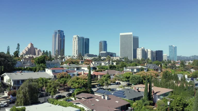 Century City, Los Angeles CA USA, Aerial View of Central Towers and Skyscrapers, Cityscape Skyline