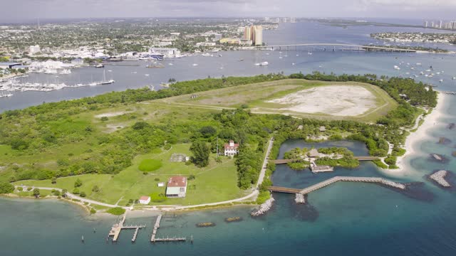 Aerial view Peanut Island Park, Florida
