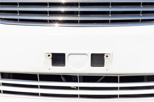 Close-up of a vehicle bumper without number plate