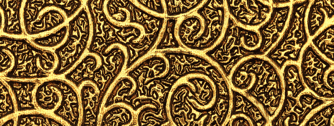 Abstract ornamental pattern as a symmetrical background made from wrought iron.