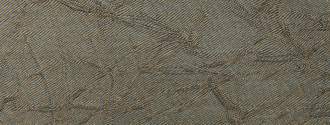 Texture of dark brown color background from textile material with wicker pattern, macro. Structure of vintage umber fabric cloth, narrow backdrop.