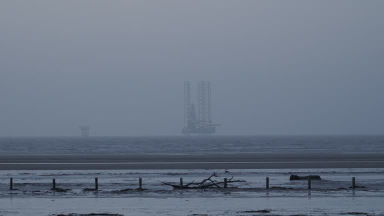 Gas rig situated off Ainsdale beach