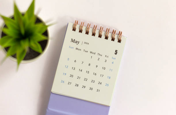 istock Desk calendar for May 2024 for planning your time. 1972029348