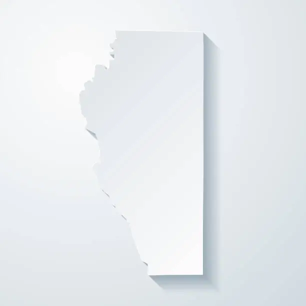 Vector illustration of Adams County, Wisconsin. Map with paper cut effect on blank background