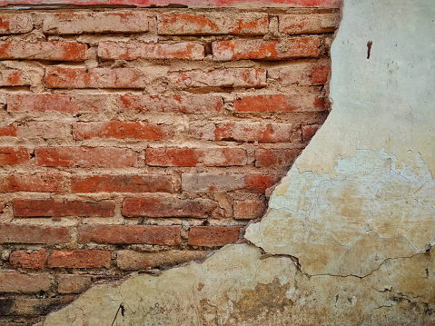 Old brick and cement wall texture for background