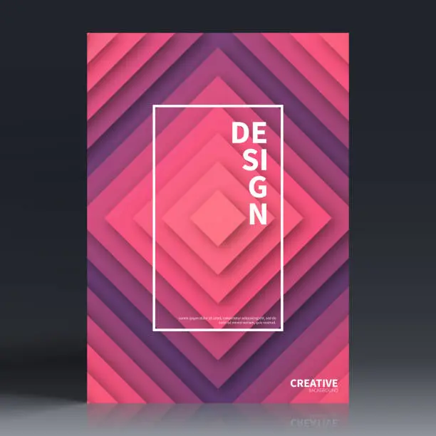 Vector illustration of Brochure template layout, Pink cover design, business annual report, flyer, magazine