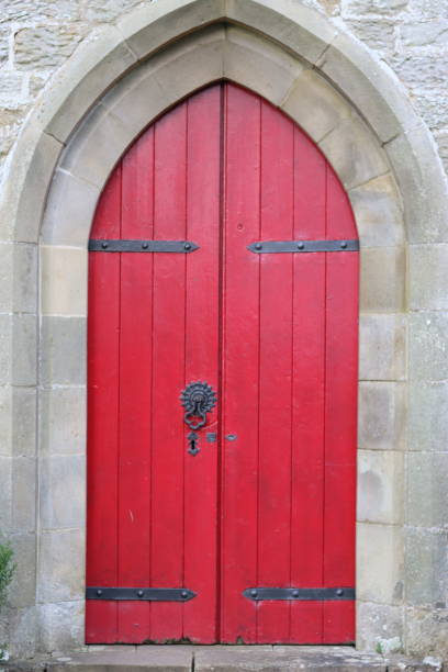 Red door with lock