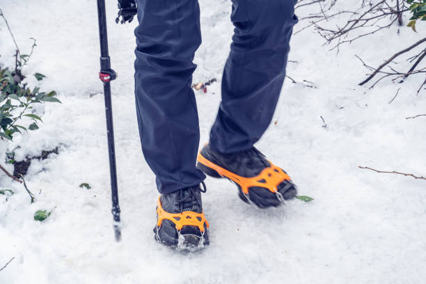 istock Winter snow mountaineering equipment crampons 1972083999