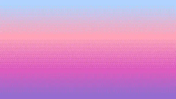 Vector illustration of Pixel art pastel purple pink colored gradient background. Dithering vector illustration.
