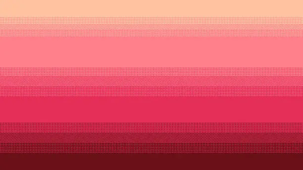 Vector illustration of Pixel art pink and red colored gradient background. Dithering vector illustration.