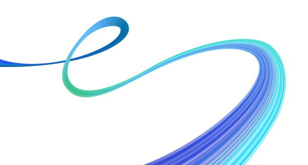 3d Brushstroke gradient texture brush 3d Brushstroke multicolor gradient texture brush ribbon isolated on white. abstract colorful wave flow design elements. Vector illustration ribbon flow stock illustrations