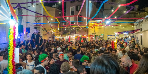 Lisbon, Portugal – June 07, 2019: People in the street during the Saint Anthony Feast in Lisbon