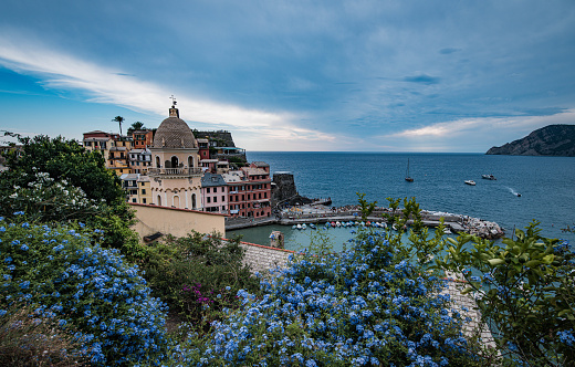 CINQUE TERRE, ITALY - AUGUST 24: Vernazza in The Cinque Terre in Liguria, Italy on August 24, 2020 in Cinque Terre, Italy. (Photo by Chris Ricco Photo)