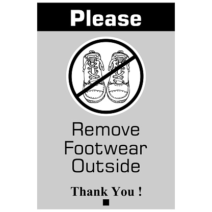 Please, Remove footwear outside, thank you, poster vector