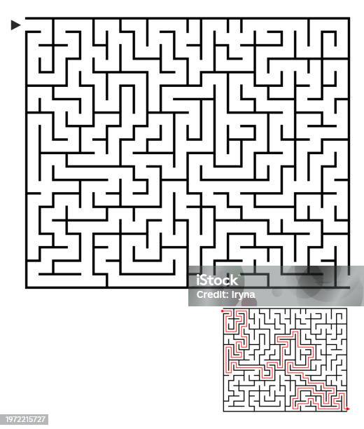 Rectangular Simple Maze Game Puzzle Conundrum Brainteaser Game ...