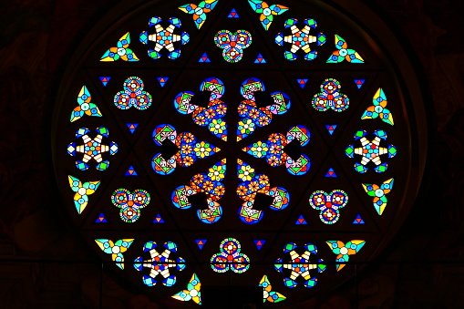Rose window of the Church of Saint-Nicolas-et-Saint-Pierre, Valencia, Spain