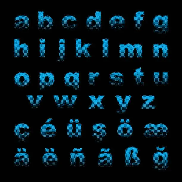 Vector illustration of Half Tone Alphabet