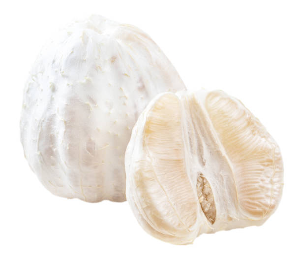 istock Fresh peeled pomelo, pummelo, isolated on white background. 1972242251