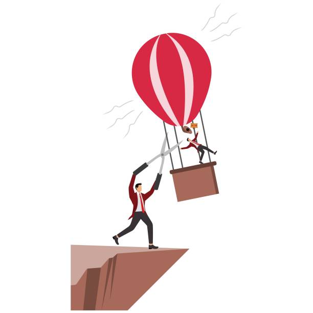 istock Danger, Hot Air Balloon, Abstract, Misfortune, Scissors, Businessman, 1972269967
