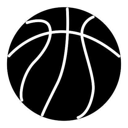 Basketball Ball Black Icon. Vector Sports Icon. Basketball Logo Icon.