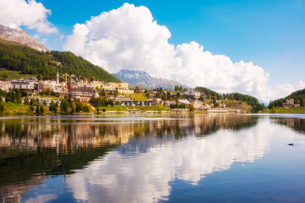 istock Saint Moritz lake in Switzerland in summer 1972348166