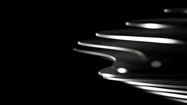 Extreme Close-up of wavy futuristic abstract Form, architectural Element