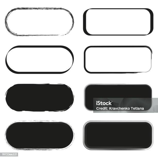 Rectangle Text Box Vector Set Hand Drawn Rectangle Text Box And Frames Vector Illustration Eps 10 ...