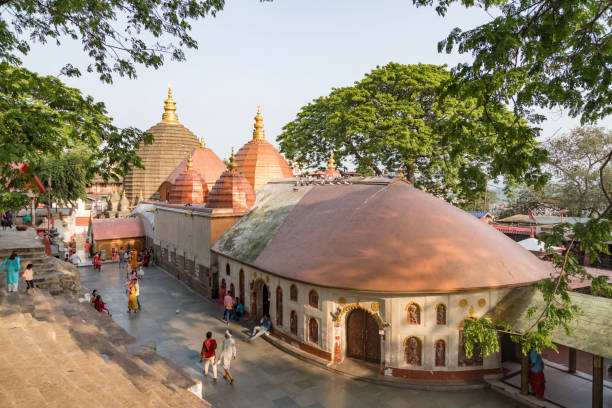 Guwahati, assam, India, 27 april 2022. Top view of the kamakhya mandir temple in guwahati, assam state, north east India Guwahati, assam, India, 27 April 2022. Top view of the Kamakhya Mandir temple in Guwahati, Assam state, North East India kali statue stock pictures, royalty-free photos & images
