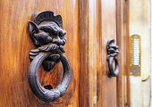 Old fashioned door knocker close-up