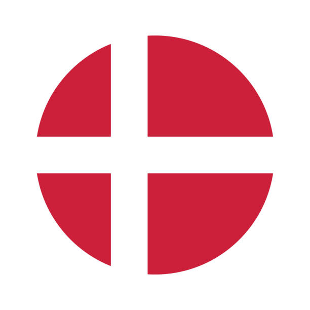 ilustrações, clipart, desenhos animados e ícones de denmark flag. flag icon. standard color. round flag. computer illustration. digital illustration. vector illustration. - bandeira dinamarquesa