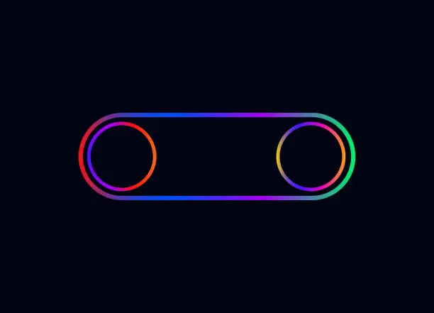 Vector illustration of abstract neon colors gradient circle stripe frame sign pattern