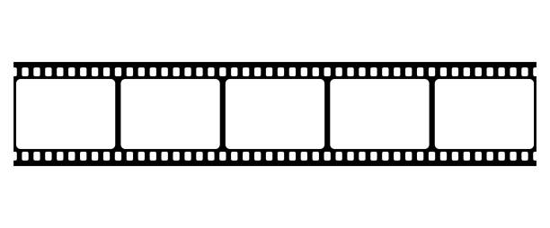 Vector template on the theme of the retro film industry. Vintage film strip, template for design - ilustração de arte vetorial