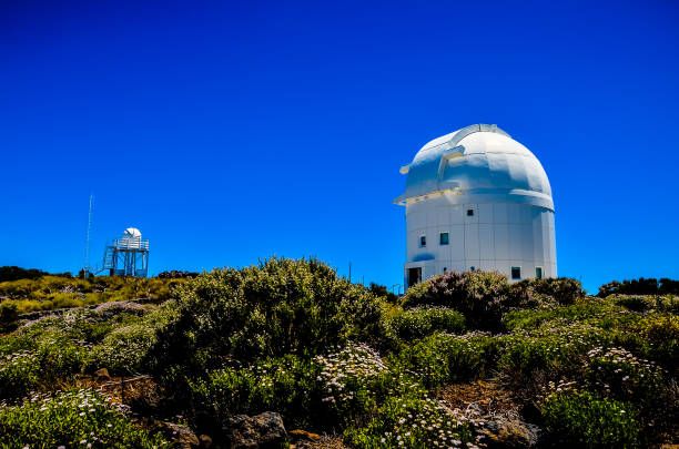 Telescopes of the Teide Astronomical Observatory Telescopes of the Teide Astronomical Observatory in Tenerife, Spain. observatory tenerife canary islands el teide national park stock pictures, royalty-free photos & images