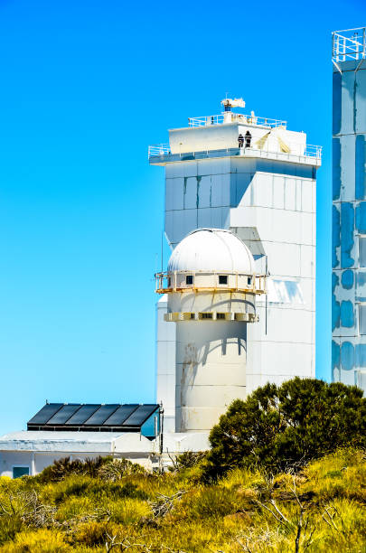 Telescopes of the Teide Astronomical Observatory Telescopes of the Teide Astronomical Observatory in Tenerife, Spain. observatory tenerife canary islands el teide national park stock pictures, royalty-free photos & images