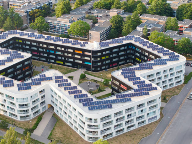 Modern apartment buildings for students in the campus of Turku university.