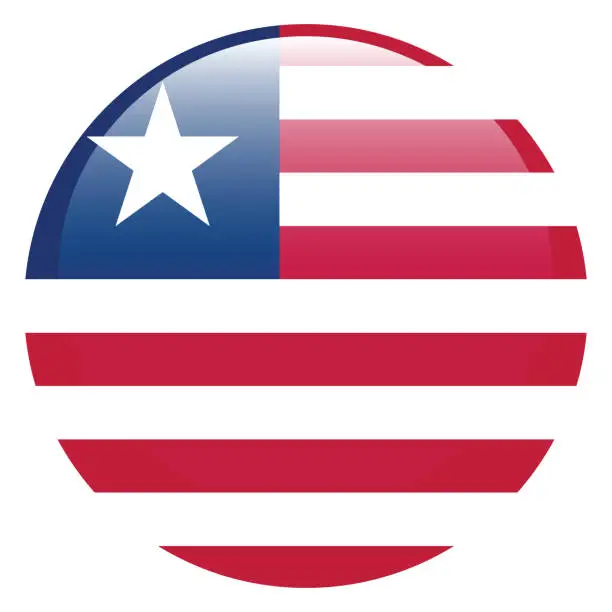 Vector illustration of Liberia flag. Flag icon. Standard color. Circle icon flag. 3d illustration. Computer illustration. Digital illustration. Vector illustration.