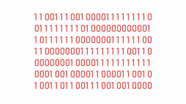 Binary computer code line 2D element animation