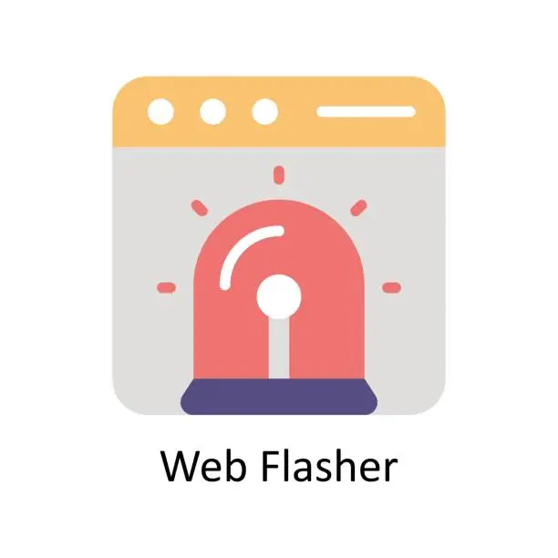 Vector illustration of Web Flasher vector Flat icon style illustration. EPS 10 File