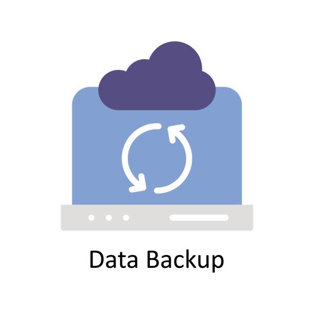 Data Backup vector Flat icon style illustration. EPS 10 File Data Backup vector Flat icon style illustration. EPS 10 File backup stock illustrations