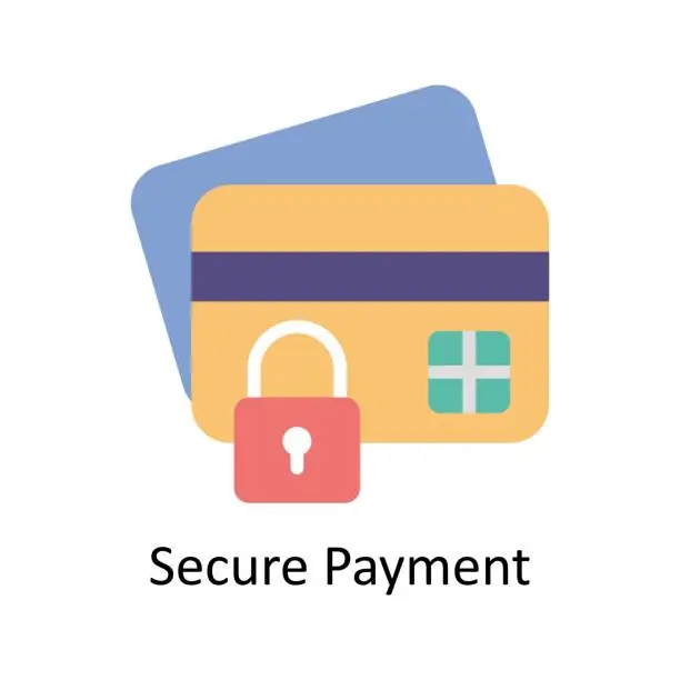 Vector illustration of Secure Payment vector Flat icon style illustration. EPS 10 File