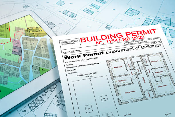 istock Buildings Permit concept with imaginary cadastral on digital tablet - building activity and construction industry with General Urban Plan 1972500643