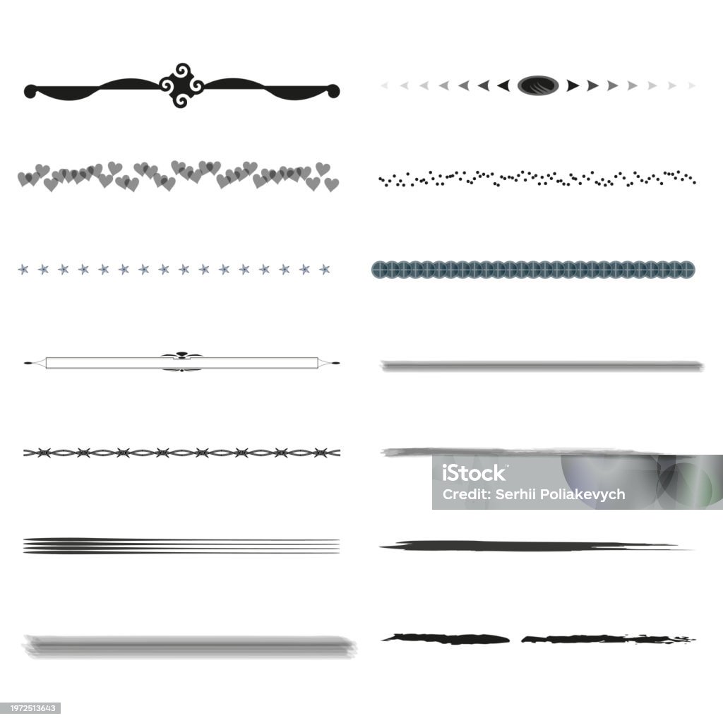 Big Underline Big Set Of Underlines Underline Vector Illustration Eps 10 Stock ...