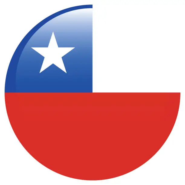 Vector illustration of Chile flag. Flag icon. Standard color. Circle icon flag. 3d illustration. Computer illustration. Digital illustration. Vector illustration.