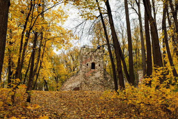 18th century Tower in Tsaritsyno Autumn Park, Moscow